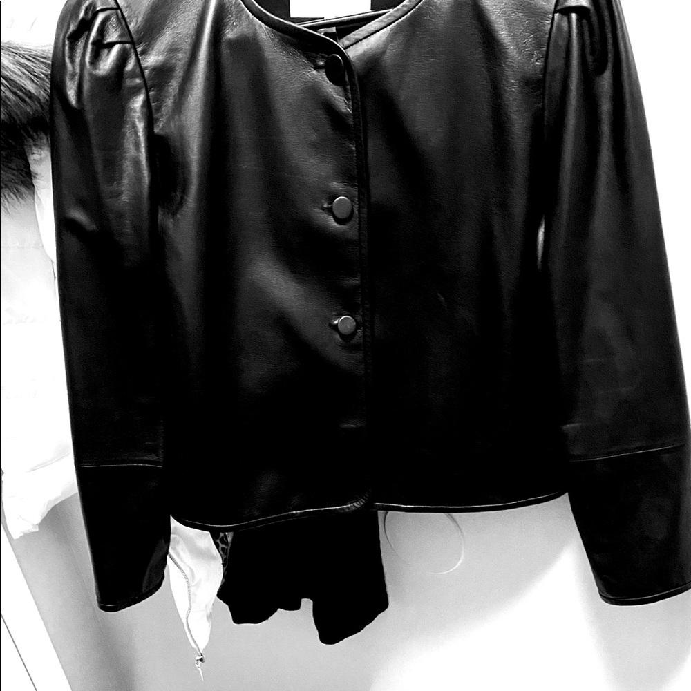 Authentic Lafayette 148 women’s Black Leather Jacket - XL Never worn.